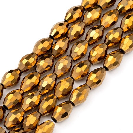 Electroplate Glass Beads X-GC881Y-3-1