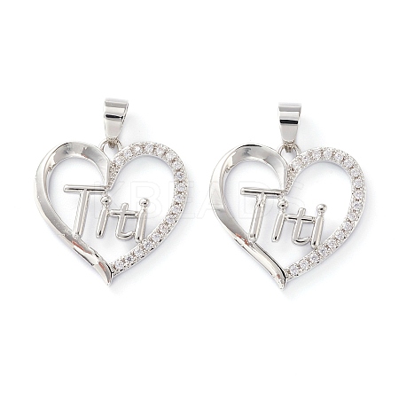 Brass Micro Pave Clear Cubic Zirconia Pendants LS-ZIRC-Z007-12P-1