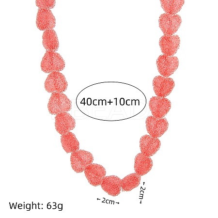 Resin Jelly Heart Beaded Necklaces FS-WGF46B0-09-1