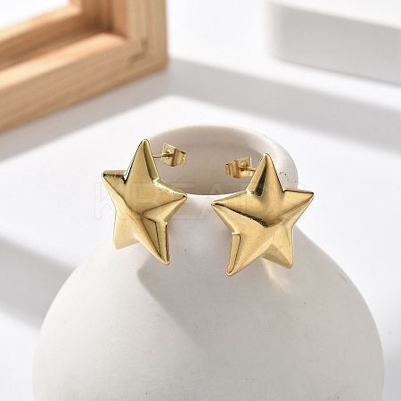304 Stainless Steel Stud Earrings for Women LS-EJEW-K271-03A-G-1
