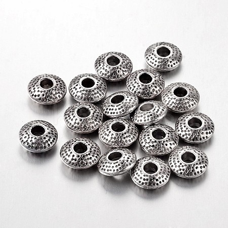 Tibetan Style Alloy Spacer Beads TIBEB-R011-AS-FF-1