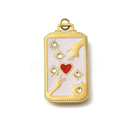 304 Stainless Steel Enamel Pendants STAS-R153-04G-03-1