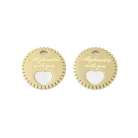 Natural Shell Charms STAS-P366-26G-1