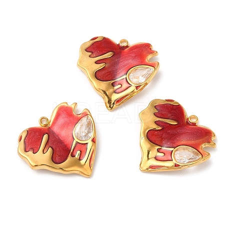 304 Stainless Steel Enamel Pendants STAS-K256-07G-01-1