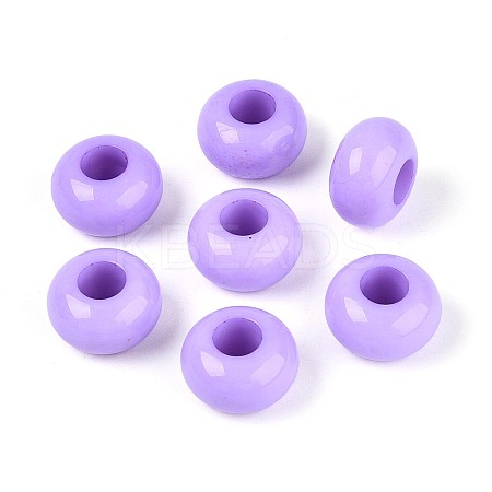 Opaque Acrylic European Large Hole Beads SACR-N019-03F-1