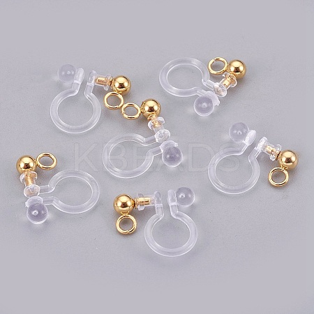 303 Stainless Steel Clip On Earring Findings LS-STAS-P207-02G-1
