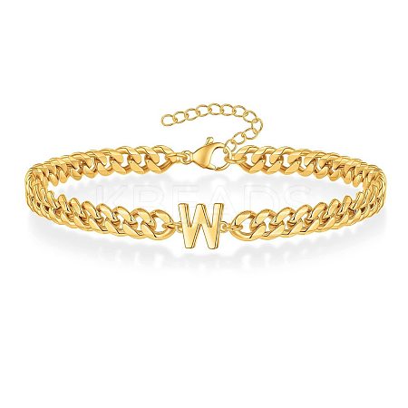Letter 304 Stainless Steel Link Bracelets FS-WG7830E-22-1