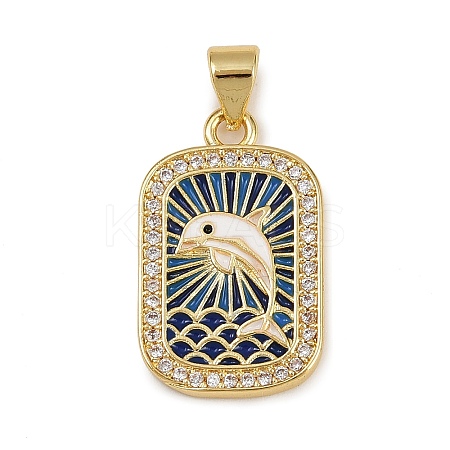 Brass Micro Pave Cubic Zirconia Pendants KK-D424-21D-G-1