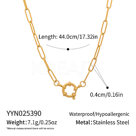 Minimalist 4MM 304 Stainless Steel Paperclip Chain Necklaces for Women EE6470-2-1