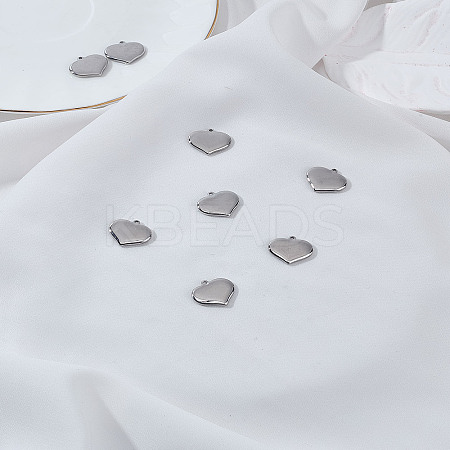 8Pcs 304 Stainless Steel Mirror Polished Finish Stamping Blank Tag Heart Pendants STAS-LP0002-63-1