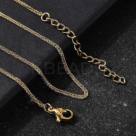 1.5MM 304 Stainless Steel Wheat Chain Necklaces for Men STAS-V011-03B-G-1