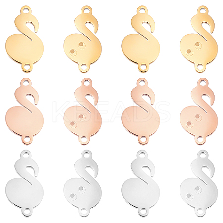 12Pcs 3 Colors 304 Stainless Steel Connector Charms STAS-DC0007-95-1