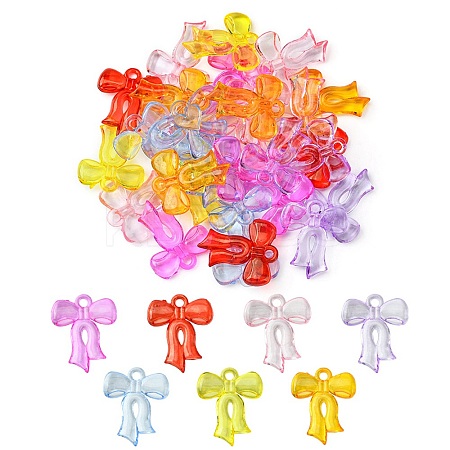 Transparent Acrylic Pendants TACR-YW0001-80-1