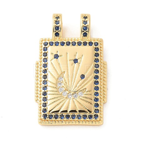 Brass Micro Pave Cubic Zirconia Pendants KK-U053-20G-03-1