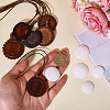 DIY Flat Round Wood Pendant Neckalces Making Kits DIY-CA0007-06-3