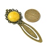 Mixed Natural & Synthetic Round Gemsotne Bookmarks AJEW-JK00283-03-3