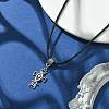 Tibetan Style Alloy Cross Pendant Necklaces NJEW-JN04555-2
