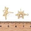 Brass Micro Pave Cubic Zirconia Stud Earring Findings LS-KK-K371-34G-3
