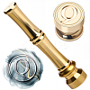 1Pc Golden Tone Brass Wax Seal Stamp Heads with Bamboo Stick Shaped Handles STAM-CP0001-05Q-1