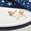 Brass Micro Pave Clear Cubic Zirconia Stud Earrings EJEW-R016-01G-04-2
