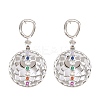 Brass Micro Pave Colorful Cubic Zirconia Dangle Hoop Earrings EJEW-G471-42P-4