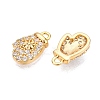Christmas Theme Brass Micro Pave Clear Cubic Zirconia Charms KK-T073-12G-2