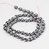 Electroplated Non-magnetic Synthetic Hematite Flat Round Bead Strands G-L368-06G-2