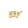 Brass Micro Pave Cubic Zirconia Charms LS-KK-I382-03G-E-2