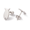 Non-Tarnish 201 Stainless Steel Stud Earring Findings with Hole EJEW-A071-02P-2