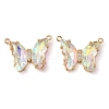 Brass Pave Faceted Glass Connector Charms FIND-Z020-03H-1