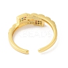 Colorful Cubic Zirconia Rectangle Open Cuff Rings RJEW-L106-008G-3