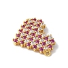 Brass Micro Pave Cubic Zirconia Heart Connector Charms KK-A252-28G-04-2