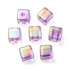 UV Plating Transparent Acrylic European Beads OACR-F004-10A-2