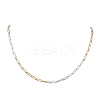 4MM Two Tone 304 Stainless Steel Paperclip Chain Necklaces NJEW-JN05621-3