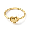 Rack Plating Brass Heart Finger Rings for Women RJEW-C081-04G-2