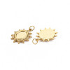 Ion Plating(IP) 304 Stainless Steel Pendant Enamel Settings STAS-N097-187LG-2