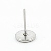 304 Stainless Steel Flat Round Stud Earring Settings X-STAS-I017-01-2
