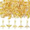 50Pcs 5 Style Glass & Alloy Pendant Decorations HJEW-FS00077-1