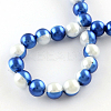Two Tone Spray Painted Glass Pearl Beads Strands X-DGLA-R050-10mm-47-2