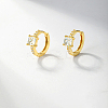 Real 18K Gold Plated 925 Sterling Silver Hoop Earrings OB9176-3-1