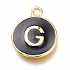 Brass Enamel Pendants KK-H103-02G-G-1