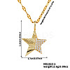 Elegant and Stylish Brass Sparkling Clear Cubic Zirconia Star Pendant Necklaces for Women BI4954-1-5