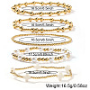 5Pcs 5 Styles Brass & Resin Imitation Pearl Round Beads Stretch Jewelry for Women YN2620-1-4