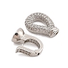 Brass Micro Pave Clear Cubic Zirconia Fold Over Clasps KK-C075-01P-2