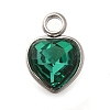 304 Stainless Steel with Rhinestone Pendants STAS-Q346-01P-08-1
