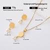 304 Stainless Steel & Imitation Pearl Stud Earrings & Pendant Necklaces Sets for Women RK2139-5-1