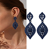 1 Pair Rhinestone Horse Eye Dangle Stud Earrings EJEW-LP0002-92C-1