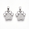 Brass Micro Pave Cubic Zirconia Pendants KK-T070-85P-1