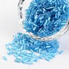 Tube Transparent Colours Rainbow Plated Glass Seed Beads SEED-I001-163-1