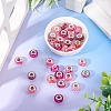 30Pcs Printed Transparent Resin European Beads RESI-TADJ0001-03H-4